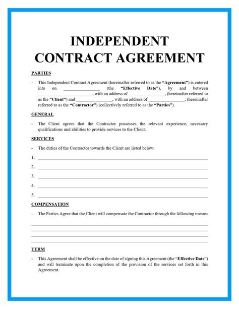 escort agency contract template pdf|Simple Independent Contractor Agreement